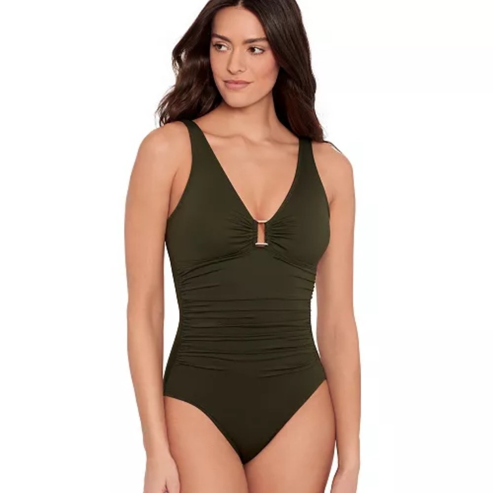 Ralph Lauren Olive Green One-Piece Swimsuit